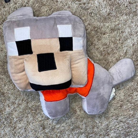 MINECRAFT Baby  Wolf Plush 3D Pillow 16" - Picture 1 of 7